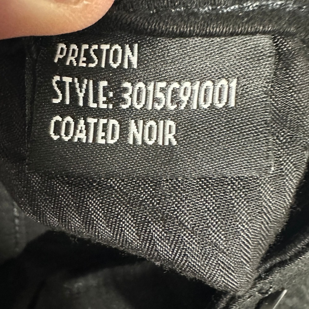 Monfrere Pants Mens 34 Preston Coated Noir Slim Cargo Black Japanese Denim USA - Picture 4 of 11
